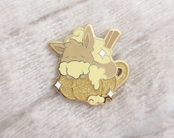 Pumpkin Spice - Halloween anime enamel pin - Glitter + Gold
