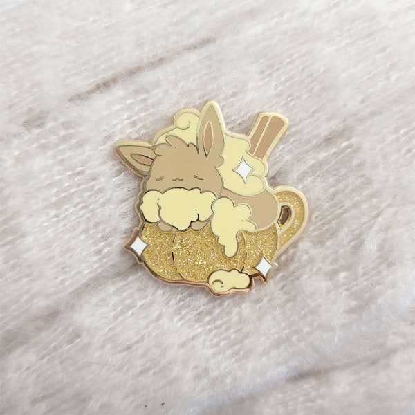 Pumpkin Spice - Halloween anime enamel pin - Glitter + Gold