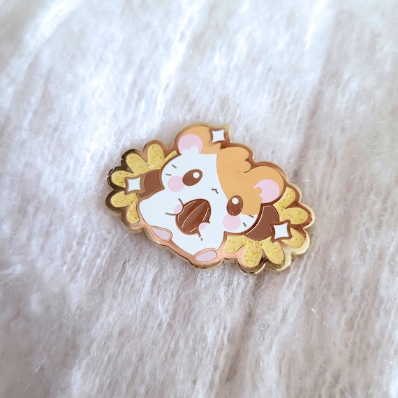 Yellow Hamster with Flower Enamel Pin Yellow Hamster with Flower Enamel Pin