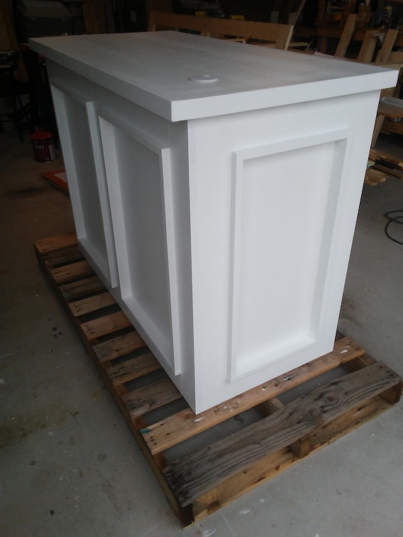 Unfinished, Wood Retail Counter With One Shelf, Shaker Style