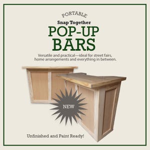 Portable Bar, Retail, Checkout Counter, DIY Finishing, Collapsable, Pop-Up, Cash Station, Custom, Shipping Included