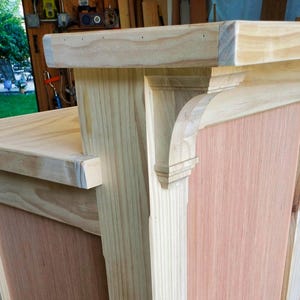 Ready to Finish French Style Counter, Reception Desk, Podium, Wood Retail Counter
