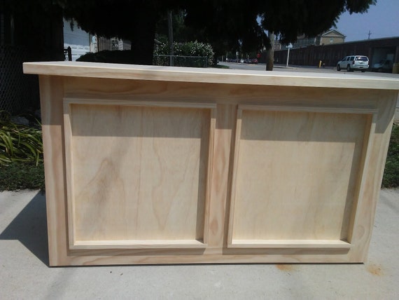 Unfinished Wood Retail Counter With One Shelf Shaker Style