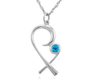 The Mommy-hanger met blauwe topaas december-geboortesteen