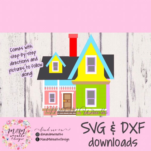 Adventure House SVG, Balloon House SVG, Colorful House SVG, House cut file