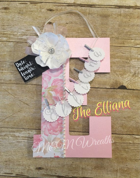 Hospital Door Hanger Baby Girl Door Hanger Kids Door Etsy