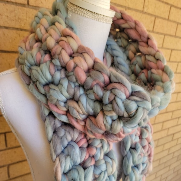 Grande Collection: Dusty Pastels Extra Bulky Scarf - Jumbo Scarf - Fairytale Scarf - Whimsical Scarf