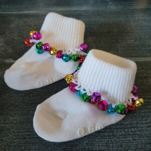 Multi-Color Jingle Bell Socks -- Socks with Jingle Bells -- Rally Socks