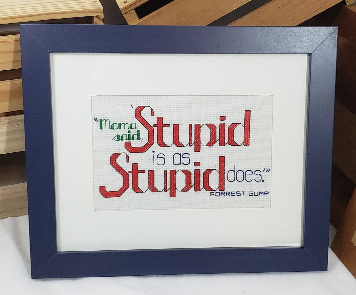 Stupid is as Stupid Does Forrest Gump Completed Framed | Etsy