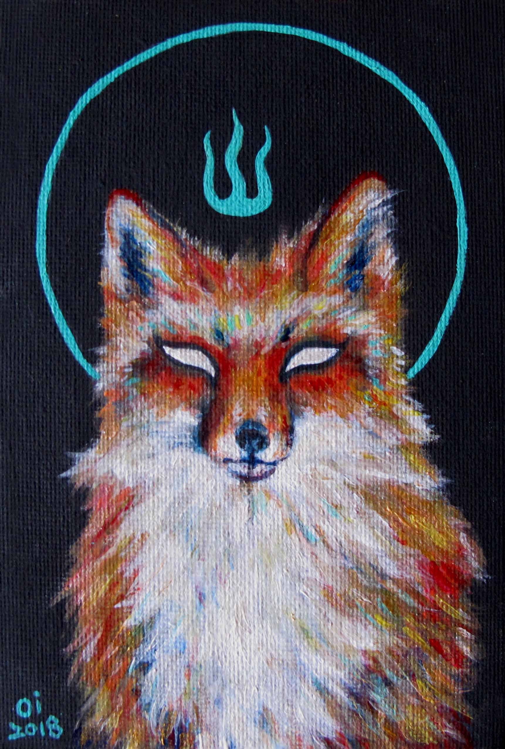 Fox watercolor Print of the Original Watercolor Painting foxy firefox beautiful