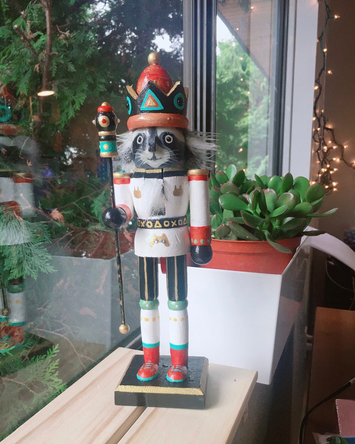 Raccoon Nutcracker handpainted. Custom Nutcracker Best Gift Etsy