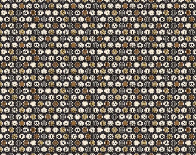 Cat Tales Typewriter Keys Fabric // by the HALF YARD // Northcott Studio 24529-96