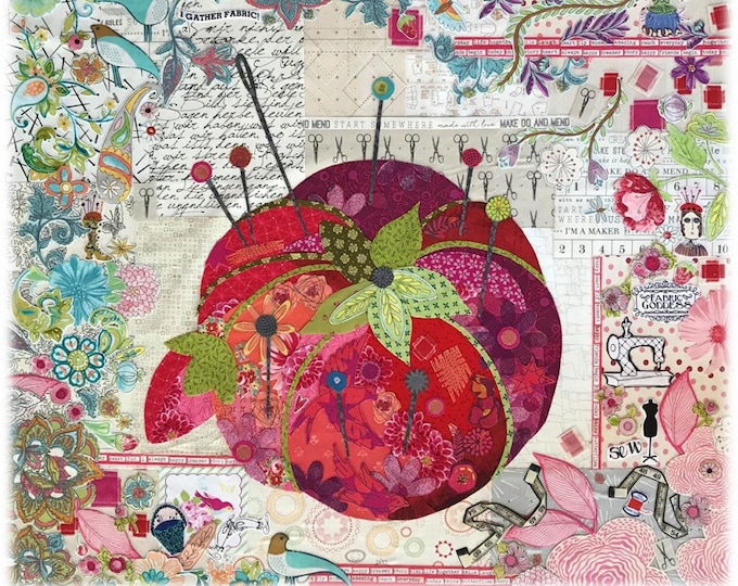 Mini Pincushion Collage Pattern by Laura Heine for Fiberworks LHFWMINIPIN