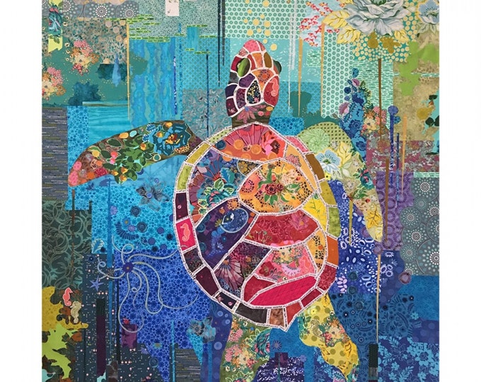Seawell Sea Turtle Collage Quilt Pattern by Laura Heine for Fiberworks LHFWSEA