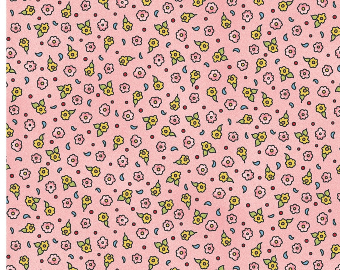 Forest Friends Tiny Calico Flowers Fabric // Maywood Studio 8187-P by the Half Yard