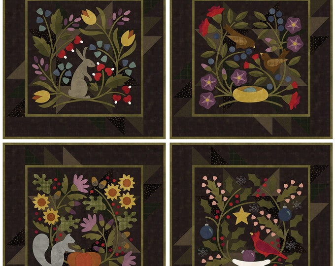 Through the Seasons Quilt Kits Color Wash Woolies Flannel by Bonnie Sullivan for Maywood Studio KIT-MASSEA-PC Free Shipping