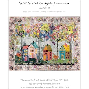 Birch Street Collage Quilt Pattern by Laura Heine for Fiberworks FBWBIRCHST