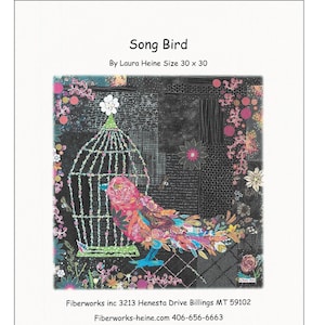 Song Bird Collage Quilt Pattern by Laura Heine for Fiberworks FBWSONGBIRD