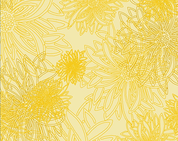 AGF Floral Elements Fabric Custard // Art Gallery Fabrics by the Half Yard