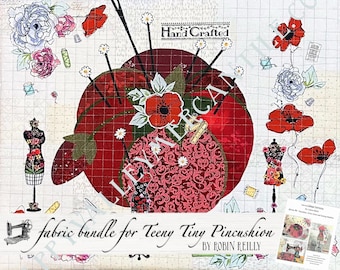 Pincushion Collage Fabric Bundle for Laura Heine's Teeny Tiny Pattern #5 FBWTT5 // Certified Laura Heine Instructor