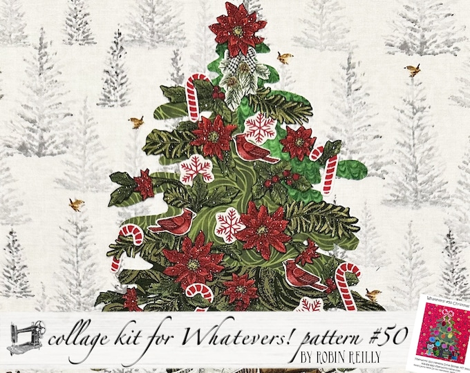 Collage Kit for Laura Heine's Whatevers! #50 Christmas Tree Pattern // Certified Laura Heine Instructor