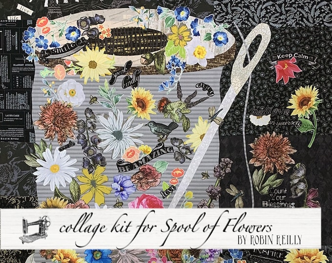 Collage Fabric Bundle for Laura Heine's Spool of Flowers Pattern FBWSOF // Certified Laura Heine Instructor