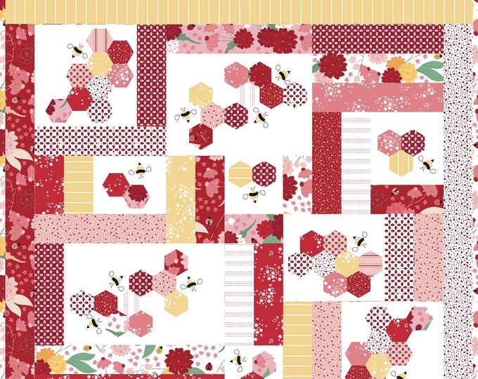 HoneyBee Quilt Kit // Ladybug Mania Jelly Roll // Includes FREE Pattern by Meags & Me MEM126