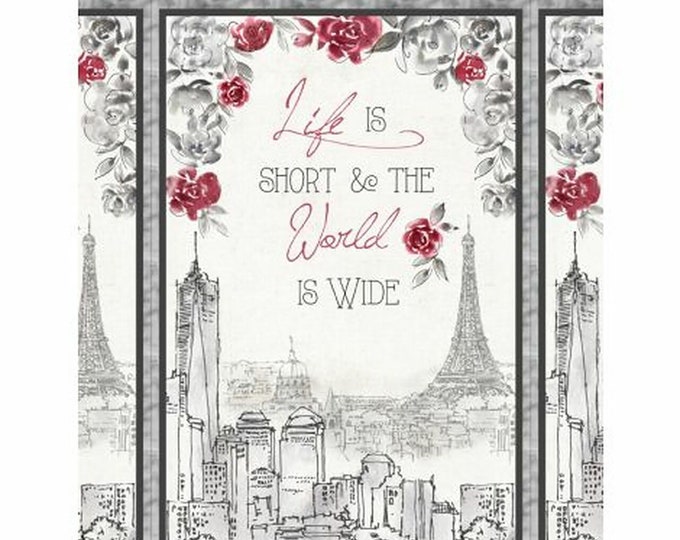 Travel the World Scenic 24" Fabric Panel // Wilmington Prints 18061 193 by the Panel