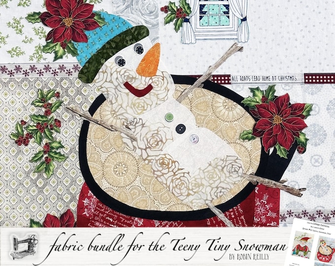 Teeny Tiny Snowman Collage Fabric Bundle for Laura Heine's Teeny Tiny Pattern #10 FBWTT10 // Certified Laura Heine Instructor