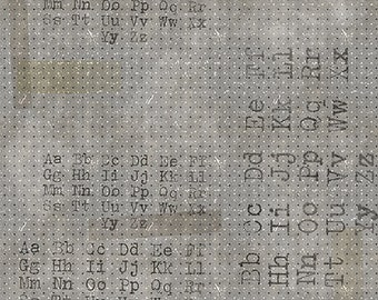 1/2 yd Memoranda Font by Tim Holtz for FreeSpirit PWTH096.BLACK