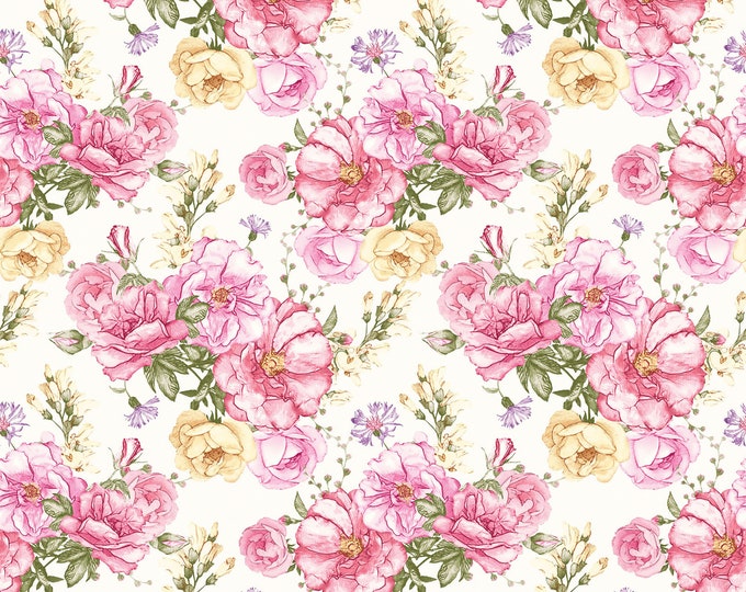 Judy's Bloom Roseland Fabric // Benartex 13550-26 by the Half Yard