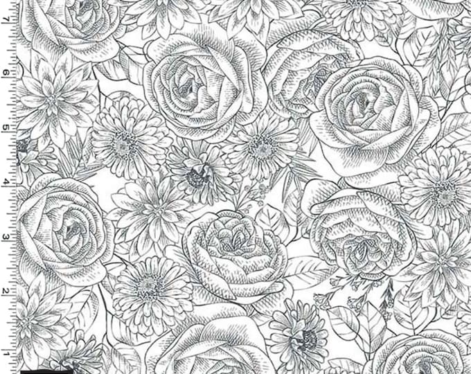 Timeless Toile Fabric Love Letters Collection // Michael Miller DC9649-GRAY-D by the HALF YARD