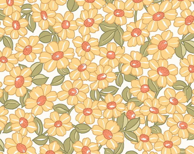 Sunlit Blooms Packed Daisy Fabric // Maywood Studio MAS9843-S by the Half Yard