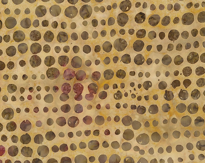 Tonga Sumatra Spots in Rows Batik Fabric // Timeless Treasures B4882 Flax by the HALF YARD