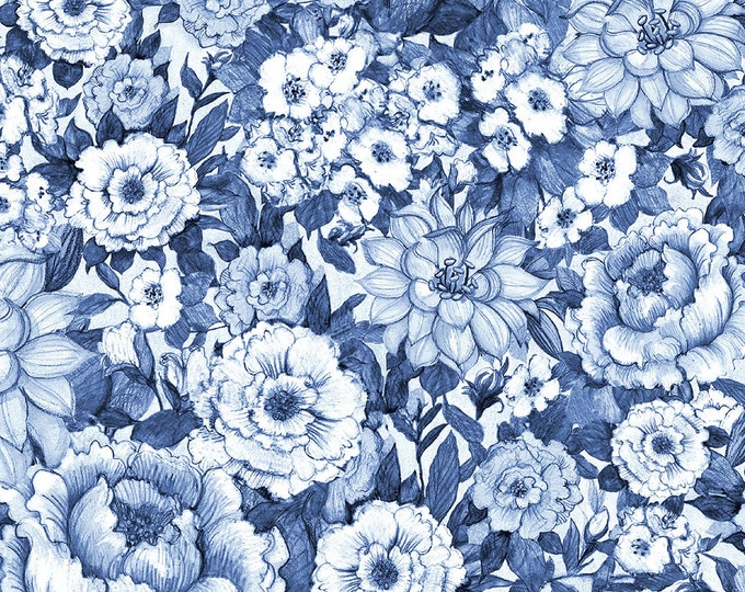 Chinoiserie Designer Floral Allover Fabric // Springs Creative SPR69915-B110715 by the HALF YARD