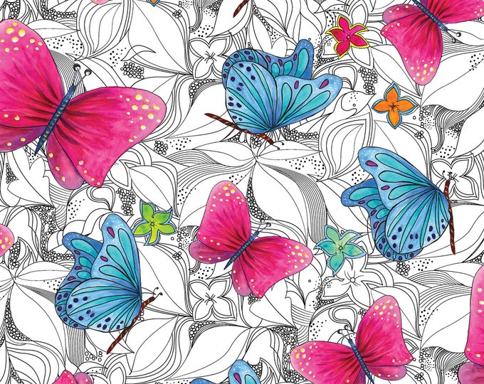 Fantasy Garden Lucerne Fabric // Benartex 13234-90 by the Half Yard