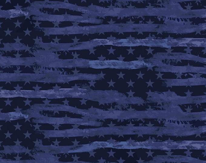 Navy Camo Flag Allover Fabric // Sykel 1341 NAVY by the Half Yard