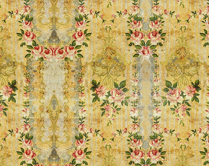 Tim Holtz Yellow Palette Wallpaper Fabric // FreeSpirit PWTH247.YELLOW by the Half Yard