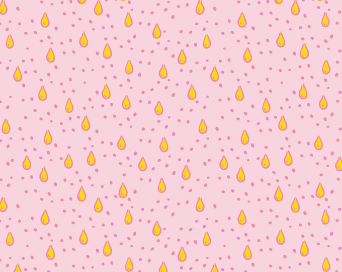 Pink Lemonade Droplets Fabric // Camelot Fabrics 3240104 2 Pink by the HALF YARD