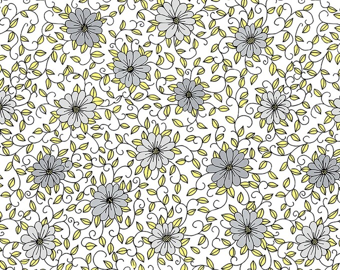 Honey Run Vines Fabric // Riley Blake Designs C8381 White by the HALF YARD