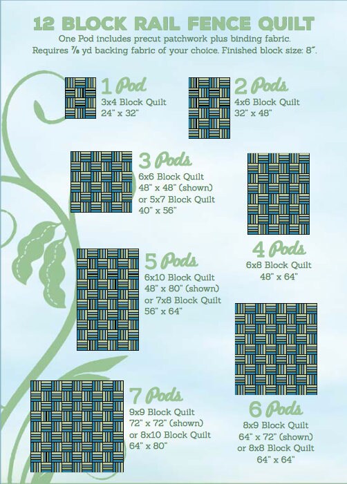 Babe in the Woods Flannel Too Rail Fence Pod Precut Quilt Kit by Maywood Studio POD-MAS03-BIW2