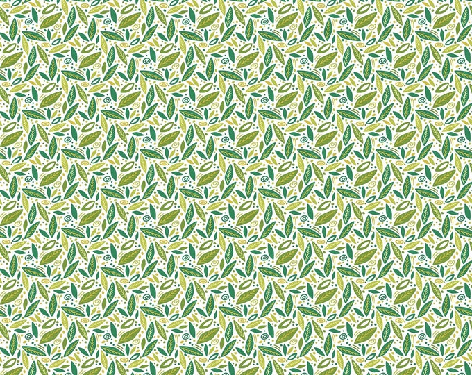 Avocado Love Leaves Fabric // Northcott Studio 24584-10 by the Half Yard