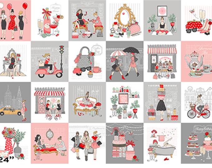 Pamper Blocks 23" Fabric Panel // Makower UK TP-2318-1