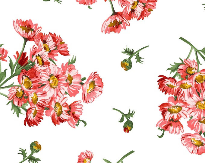 Prose Daisy Bouquet Fabric // Maywood Studio MAS9653-UW by the Half Yard