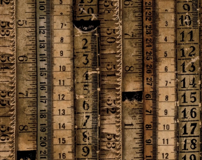 Tim Holtz Foundations Tape Measures Foundations Fabric // FreeSpirit PWTH060.8NEUT by the Half Yard