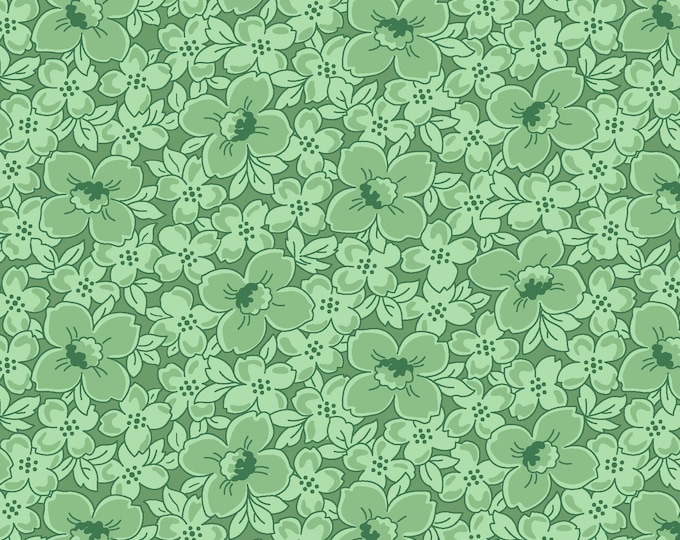 SALE Berries & Blossoms Flower Bed Fabric // Maywood Studio MAS8836-G by the Yard