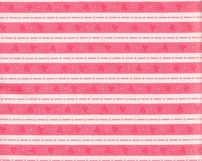 Katherine Ann Pink Ticking Fabric // RJR Studios 2441 1 by the HALF YARD