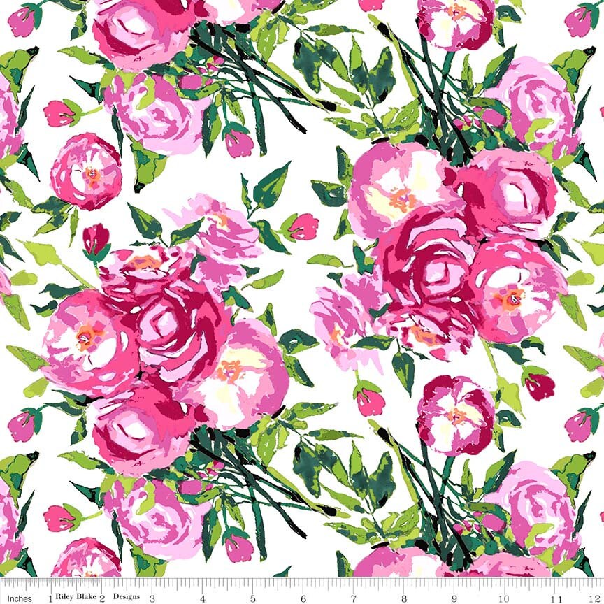 Berkshire Garden Main Floral Fabric // Lila Tueller // Riley - Etsy