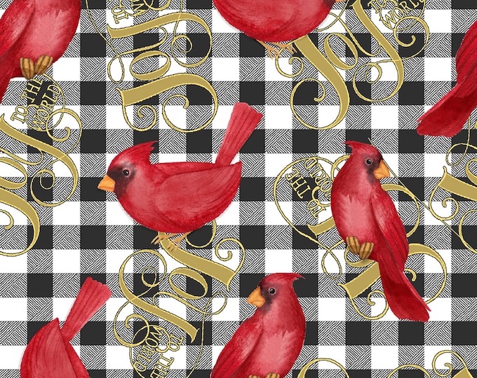 SALE Cardinal Elegance Christmas Fabric // Springs Creative by the Yard