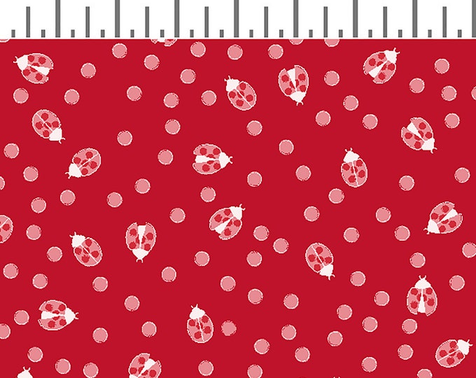 Ladybug Mania Dot Fabric // Clothworks Y3179-4 by the HALF YARD